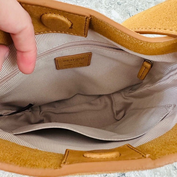 Golden Yellow Leather Suede Shoulder Bag - Picture 3 of 3